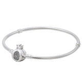Family Tree Heart Leaves Clasp Bracelet 925 Sterling Silver Bangle