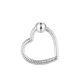 DIY Moments Heart Charm Holder Sterling Silver Beads For Bracelets