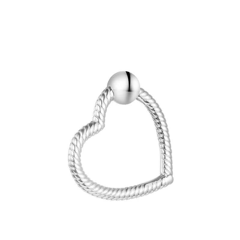 DIY Moments Heart Charm Holder Sterling Silver Beads For Bracelets