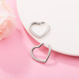 Heart Charm Hoop Earrings Sterling Silver Jewelry Gift