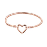 Heart Closure Snake Chain Bracelet for Women DIY Jewelry