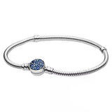Moments Heart T-Bar Snake Chain Bracelet Silver 925 Real 100%