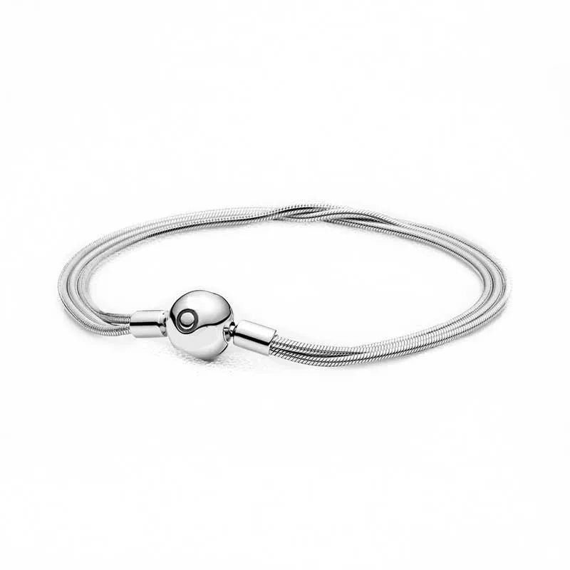 Moments Snake Chain Bracelet 925 Sterling Silver Fit European Charms