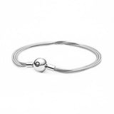 Moments Snake Chain Bracelet 925 Sterling Silver Fit European Charms