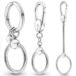 Moments Necklace Pendant Bag Holder Charm Key Ring 925 Sterling Silver