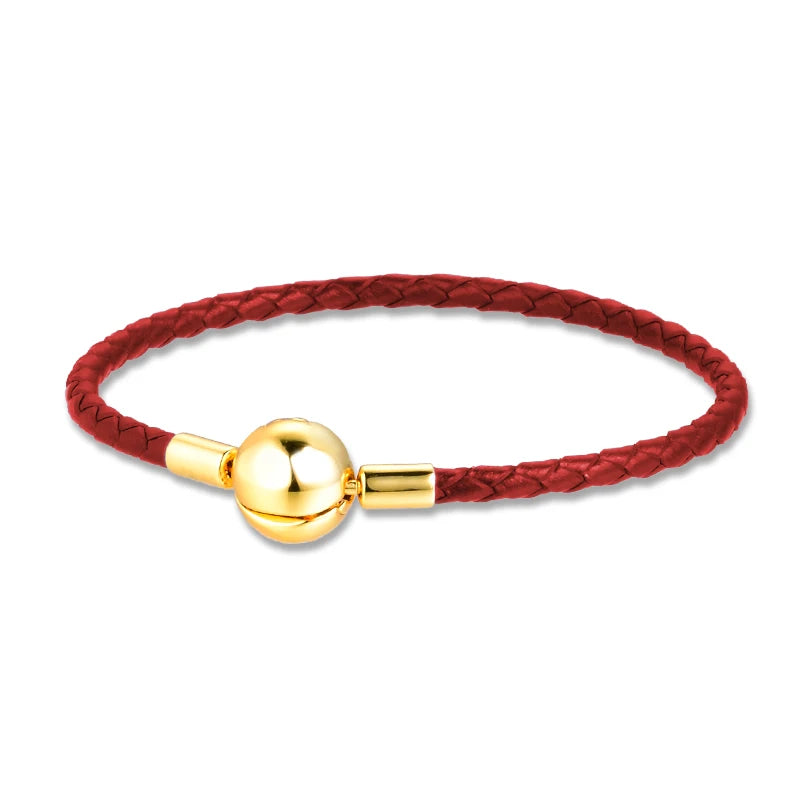 Moments Red Woven Leather Bracelet for Women