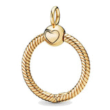 925 Sterling Silver O Necklace Pendant Charm for Bracelet Bangle