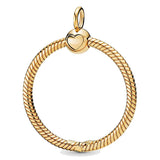 925 Sterling Silver O Necklace Pendant Charm for Bracelet Bangle