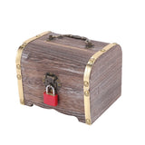 Money Lock Wooden Case Storage Box Treasure Jewelry Vintage with Keys