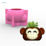 Monkey Gypsum Silicone Mold for Succulents Concrete Flower Pot Vase