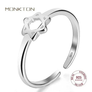 Monkton 925 Sterling Silver Star Rings for Women