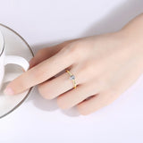 Monkton 925 Silver Citrine Gemstone Ring 18K Yellow Women's Jewelry