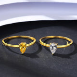 Monkton 925 Silver Citrine Gemstone Ring 18K Yellow Women's Jewelry