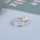 Monkton Moonstone Ring 925 Silver Minimalist Women Engagement Wedding Band