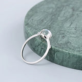 Monkton Moonstone Ring 925 Silver Minimalist Women Engagement Wedding Band