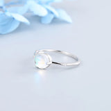 Monkton Moonstone Ring 925 Silver Minimalist Women Engagement Wedding Band
