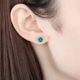 925 Silver Stud Earrings Ruby Emerald Gemstone Ladies Gift