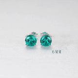 925 Silver Stud Earrings Ruby Emerald Gemstone Ladies Gift
