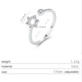 Monkton S925 Sterling Silver Hexagon Ring Open Star of David 925 Jewelry Promise