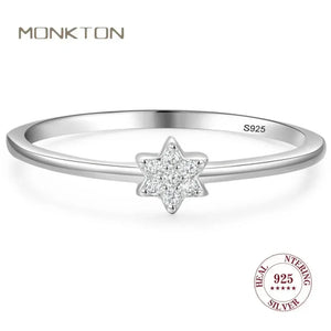 Monkton Silver Star of David 925 Rings for Women