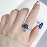 Monkton Vintage Koi Lotus Ring Classic Craft Purple Fish Flower Adjustabl...