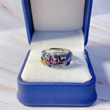 Monkton Vintage Koi Lotus Ring Classic Craft Purple Fish Flower Adjustabl...
