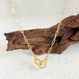 Geometric Handcuffs Pendant Titanium Chain Necklace