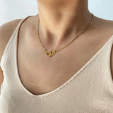 Geometric Handcuffs Pendant Titanium Chain Necklace