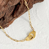 Geometric Handcuffs Pendant Titanium Chain Necklace