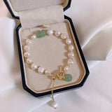 Baroque Style Pearl Stone Pendant Bracelet