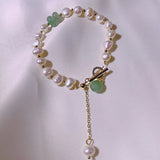 Baroque Style Pearl Stone Pendant Bracelet