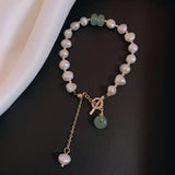 Baroque Style Pearl Stone Pendant Bracelet