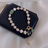 Baroque Style Pearl Stone Pendant Bracelet