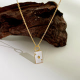Card Poker Pendant Necklace Titanium Steel Chain Enamel Pendant Choker