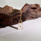 Card Poker Pendant Necklace Titanium Steel Chain Enamel Pendant Choker
