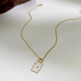 Card Poker Pendant Necklace Titanium Steel Chain Enamel Pendant Choker
