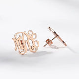 E Initial Stud Earrings Stainless Steel Personalized Name Brinco