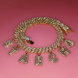 Icy Baguette Letters Necklace with Personalized Name Choker