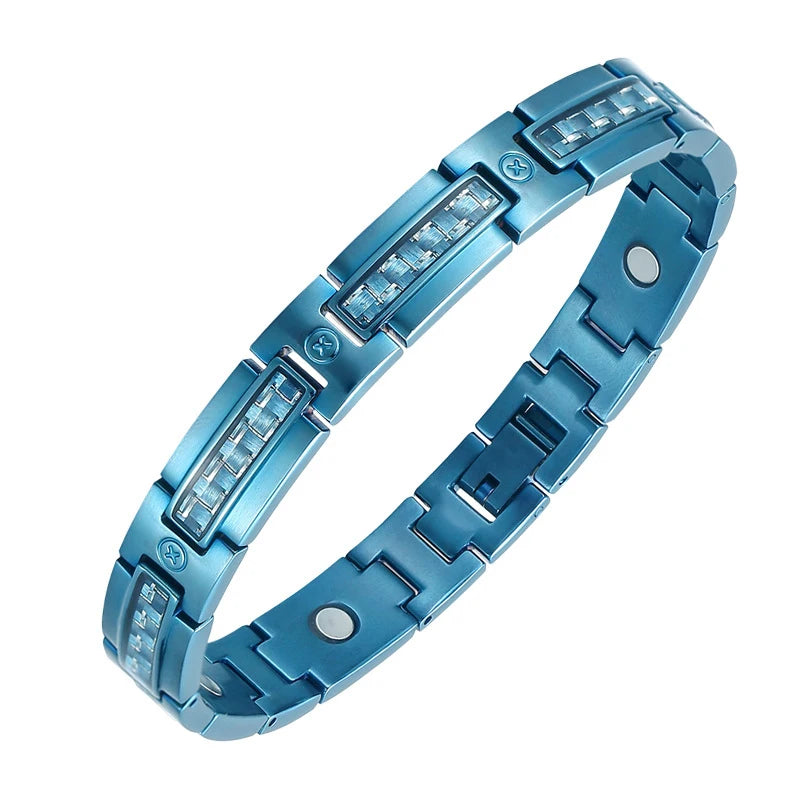 Carbon Fiber Stainless Steel Men's Magnet Bracelet