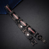 Red Carbon Fiber Stainless Steel Men's Magnet Bracelet