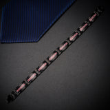Red Carbon Fiber Stainless Steel Men's Magnet Bracelet