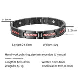 Red Carbon Fiber Stainless Steel Men's Magnet Bracelet
