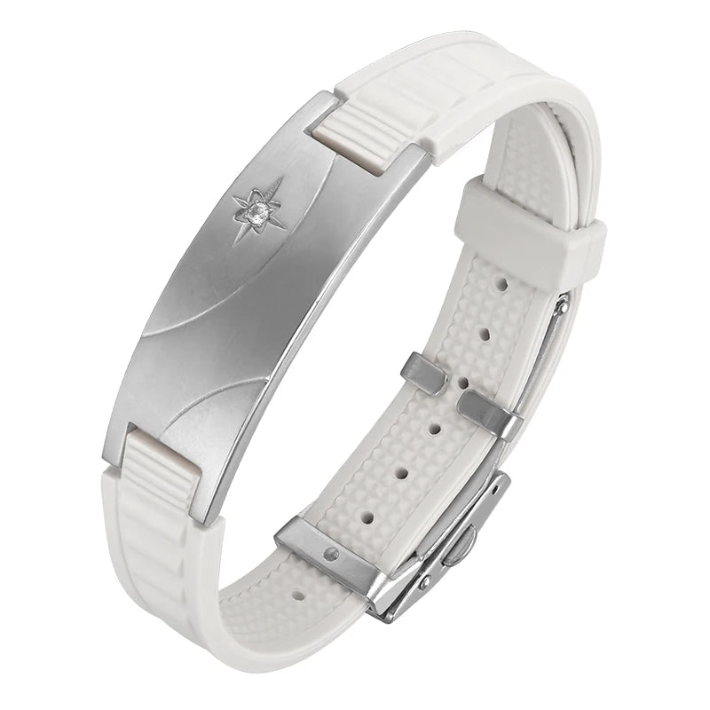 Silicone Magnetic Therapy Bracelet Cuff for Men Women