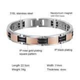 Women Magnetic Bracelet 316L Stainless Steel Bangles Pink Jewelry