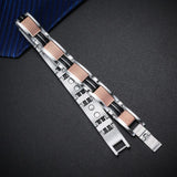 Women Magnetic Bracelet 316L Stainless Steel Bangles Pink Jewelry