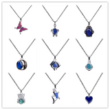 Mood Temperature Change Necklaces Peach Heart Pendant Necklace