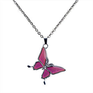 Mood Temperature Change Necklaces Peach Heart Pendant Necklace