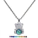 Mood Temperature Change Necklaces Peach Heart Pendant Necklace