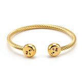 Stainless Steel Open Bangle Bracelet for Women