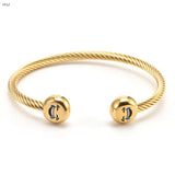 Stainless Steel Open Bangle Bracelet for Women